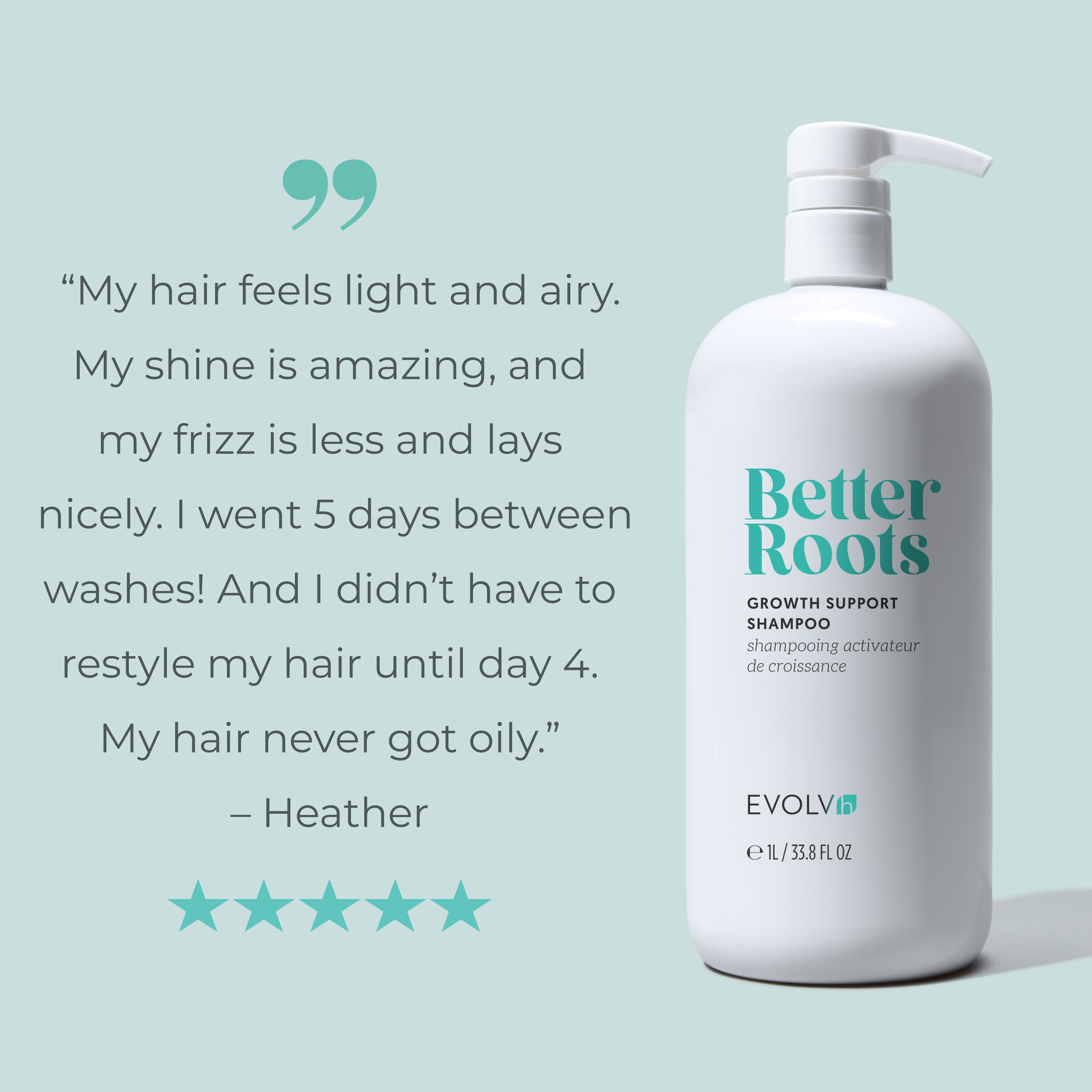 EVOLVh Better Roots Growth Support Shampoo and Conditioner Liter Duo