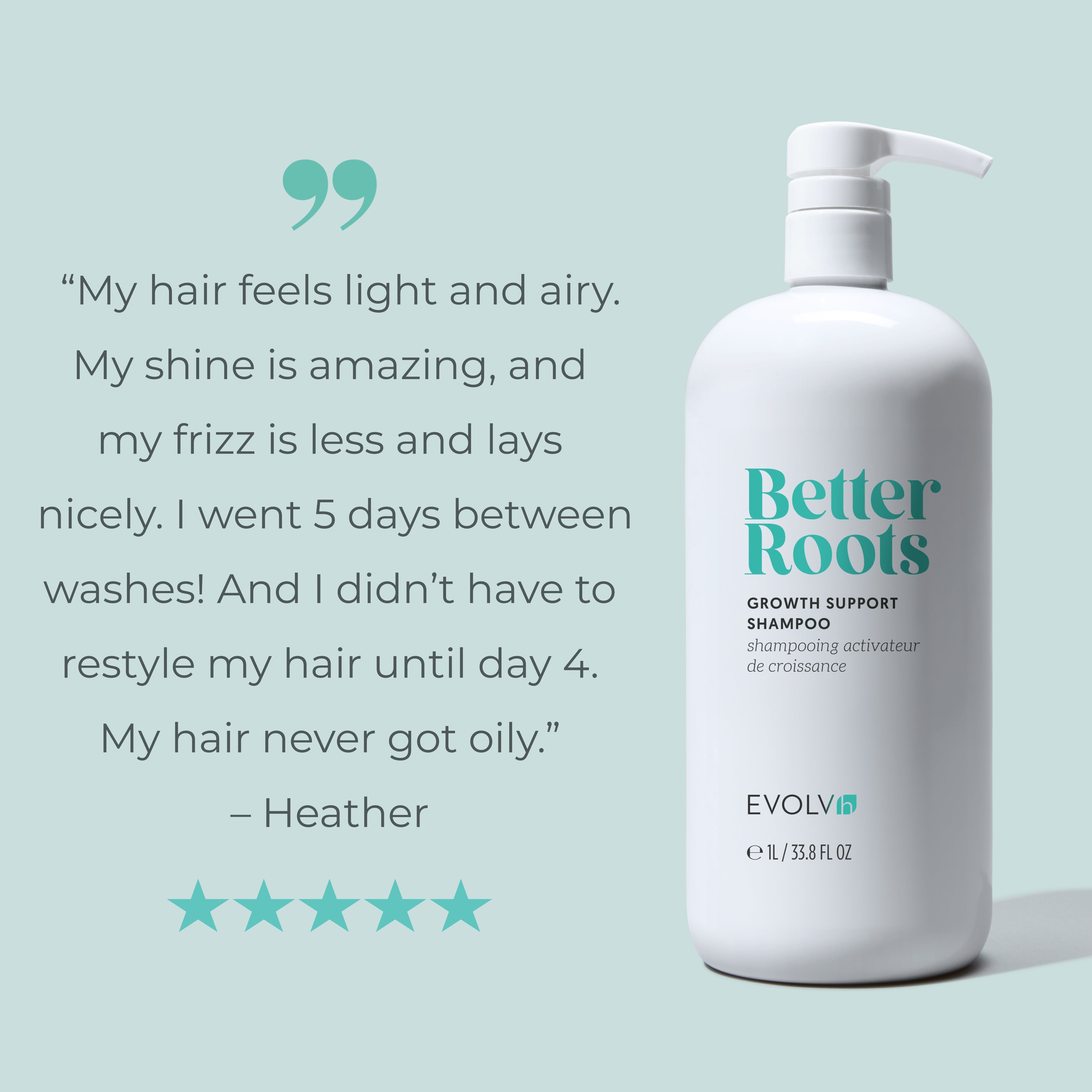 EVOLVh  Better Roots Growth Support Shampoo and Conditioner Liter Duo